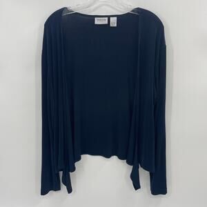 CHICO'S Traveler Open Cardigan Size 3 / XL Tie Front Short Slinky Wrinkle Free